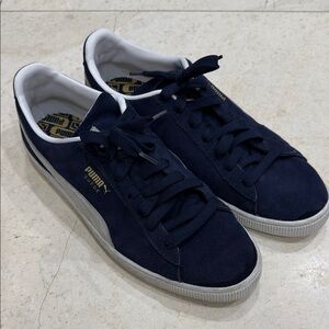 Puma Men's Dark Blue Suede Sneakers